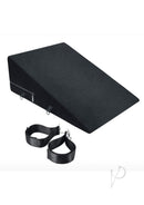 WhipSmart Try-Angle Positioning Cushion Black with straps for enhanced intimacy and comfort.