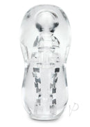 ZOLO Gripz Spinner Stroker Masturbator Clear with textured interior for intense stimulation and visibility during use.