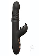 Princess Silicone Heat-Up Thruster Rabbit Vibrator Black, sleek design with warmth and dual-zone vibration.