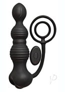 Anal-Ese Remote Control Cock Ring with Anal Plug Black for enhanced pleasure and stimulation.