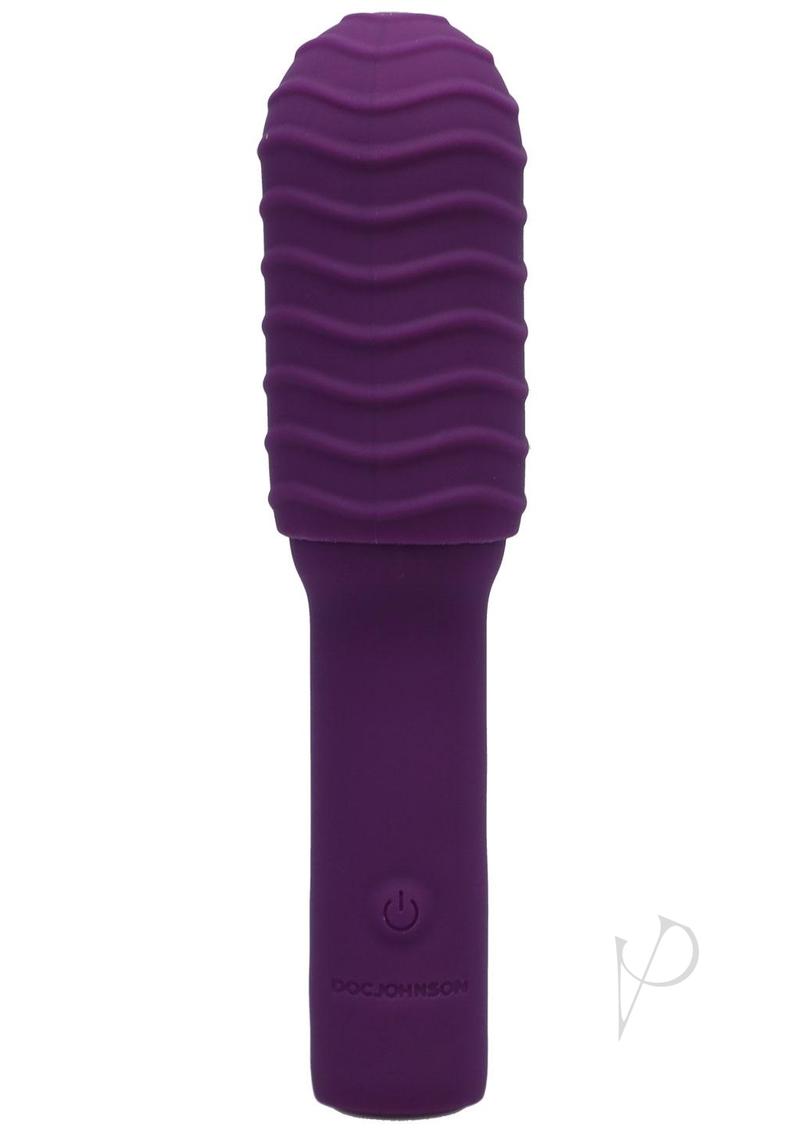 Pocket Rocket Elite Mini Vibrator With Removable Sleeve Purple in sleek design and vibrant color.