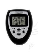 Lux Fetish Electro-Sex Kit with Stimulation Pads Black control device with adjustable settings.