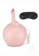 Lux Fetish Inflatable Sex Ball with Vibrating Dildo Pink with control remote and blindfold.