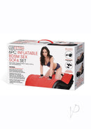 Lux Fetish 6 Piece Inflatable BDSM Sex Sofa Set Red Black packaging showcasing features and design.