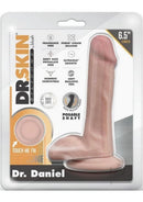 Dr Skin Dr Daniel 6.5 Inch Suction Cup Dildo Vanilla packaging showcasing its realistic design and features.