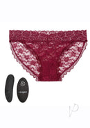 Lace Panty Vibe Set with Remote Control Large/XLarge Red featuring lace panty and silicone stimulator.