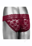 Lace Panty Vibe Set with Remote Control Large/XLarge Red displayed on a mannequin, showcasing intricate lace details.