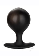 COLT Weighted Pumper Inflatable Silicone Anal Plug Black on a white background, highlighting its smooth surface and shape.