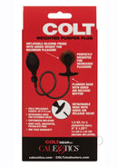 COLT Weighted Pumper Inflatable Silicone Anal Plug Black packaging with details on inflation and features.