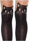 Black Cat Hose W/thigh Accent Os Blk/nud-1