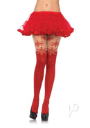 Spandex Snowflake Hose Accent Os Red-0