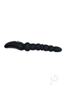 Evolved Magic Stick Silicone Beaded Vibrator Black in sleek black design with beaded shaft for enhanced sensations.