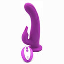 Femmefunn Pirouette Rotating Rabbit Vibrator Purple with dual clitoral stimulation and a remote control.