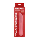 Luv Inc TV23 Tongue Vibrator Taupe in packaging, featuring soft, tongue-shaped tip for targeted stimulation.