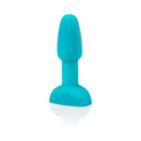 b-Vibe Rimming Petite Rotating and Vibrating Remote Control Plug Teal on a white background.