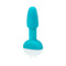b-Vibe Rimming Petite Rotating and Vibrating Remote Control Plug Teal on a white background.