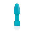 b-Vibe Rimming Petite Rotating and Vibrating Remote Control Plug Teal - a teal vibrating butt plug.