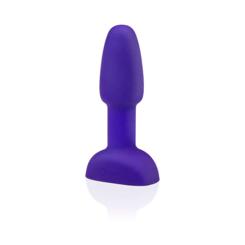 b-Vibe Rimming Petite Rotating Remote Control Plug Purple - smaller version of popular vibrating butt plug.