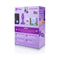 b-Vibe Rimming Petite Rotating Remote Control Plug Purple packaging showing features and accessories.