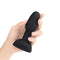 b-Vibe Rimming Petite Rotating and Vibrating Remote Control Plug Black held in hand