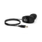b-Vibe Rimming Petite Rotating and Vibrating Remote Control Plug Black with remote and USB charging cable.