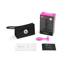 b-Vibe Snug Plug 1 Weighted Silicone Anal Plug Fuchsia with box and accessories including guide in a black pouch