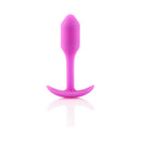 b-Vibe Snug Plug 1 Weighted Silicone Anal Plug Fuchsia, a smooth, beginner-friendly anal plug in fuchsia.