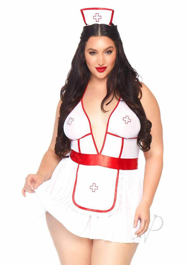 Nightshift Nurse 3pc Set White/red-0