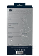 VeDO Diki Vibrating Silicone Dildo with Harness Just Black packaging showcasing features and design details.