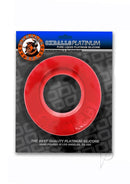 Oxballs Cock-B Bulge Silicone Cock Ring Red in packaging, showcasing its plush design and quality silicone material.