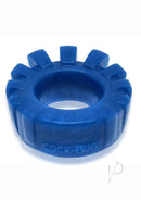Oxballs Cock-Lug Silicone Lugged Cock Ring Marine Blue showcasing plush silicone design and raised lugs for comfort.
