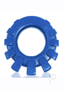 Oxballs Cock-Lug Silicone Lugged Cock Ring Marine Blue - stretchy comfort ring with raised lugs for support and airflow.
