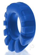 Oxballs Cock-Lug Silicone Lugged Cock Ring Marine Blue highlighting its plush design and raised lugs for comfort.