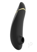 Womanizer Premium 2 Silicone Clitoral Stimulator Black side view showing sleek design and air pulse feature.