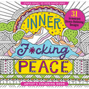 Cover of Inner Fucking Peace Coloring Book featuring vibrant designs and text for stress relief.