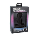 Nexus G-Play Small Plus Unisex Vibrator Black packaging with details on features and product design.