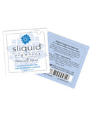 Sliquid Organics Natural Intimate Lubricant .17 oz Pillow packaging with botanicals and vegan ingredients.