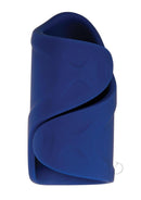 Gender X Ins and Outs Silicone Dildo Stroker Set Blue showing a blue silicone stroker with a spiraled design.