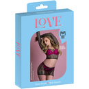 Love Rhinestone Off Shoulder Crop Top and Skirt Set Black glamorous packaging by Magic Silk.