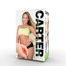 Carter Cruise Pussy Stroker 3D packaging featuring a lifelike design and adult star imagery.