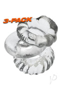 Oxballs Bonemaker 3 Pack Cock Ring Kit Clear featuring three unique cock rings for enhanced comfort and support.
