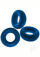 Oxballs Fat Willy Jumbo Cock Ring 3 Pack Space Blue rings designed for snug and secure fit, offering support for erections.