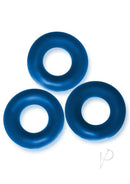 Oxballs Fat Willy Jumbo Cock Ring 3 Pack Space Blue - three thick, grippy blue rings for secure fit and support.