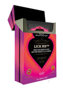 Kama Sutra Lick Me Sex-To-Go Kit packaging with flavored, warming products for spontaneous oral play.