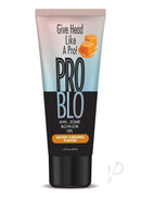 ProBlo Oral Pleasure Flavored Gel 1.5 Oz Salted Caramel packaging with caramel graphics and flavor details.