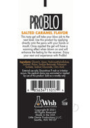 ProBlo Oral Pleasure Flavored Gel 1.5 Oz Salted Caramel product label with details and ingredients.