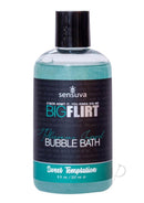 Big Flirt Pheromone Bubble Bath 8 Oz Sweet Temptation bottle designed for romantic baths.