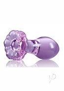 Crystal Premium Glass Flower Probe Purple with elegant flower design in smooth, body-safe borosilicate glass.