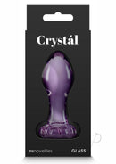 Crystal Premium Glass Flower Probe Purple in elegant packaging, showcasing its rich purple hue and flower-inspired design.
