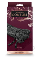 Bondage Couture Nickel Free Rope Black packaging featuring luxurious black rope detail.